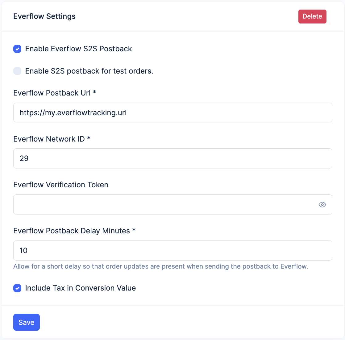 Everflow App Settings